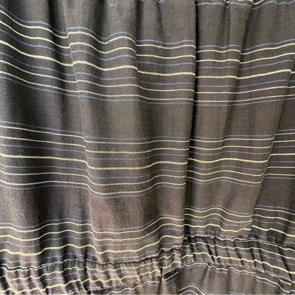 Theory Strapless Nautical Navy Stripe Maxi Dress Size 6 $230 Rare!! Side slit - Picture 3 of 12